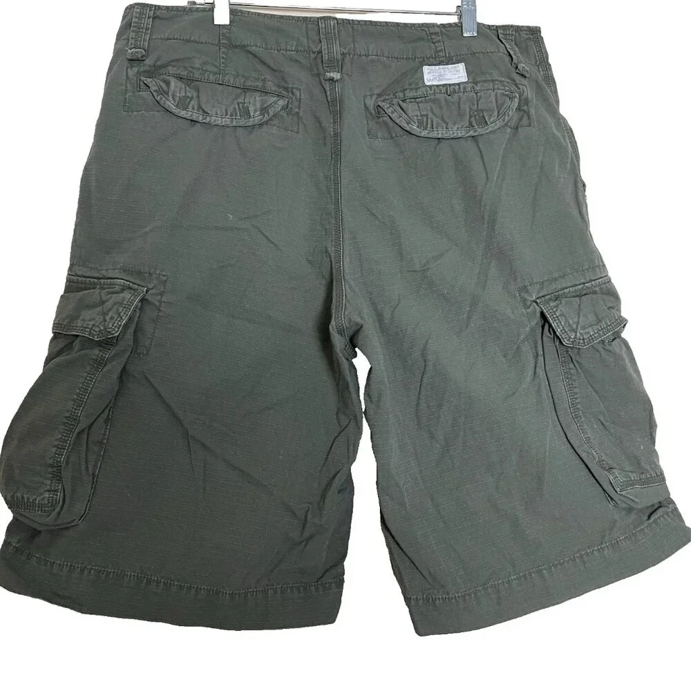 POLO Jeans Co. Ralph Lauren Cargo Shorts Men's 36 Green Ripstop Fatigue Utility